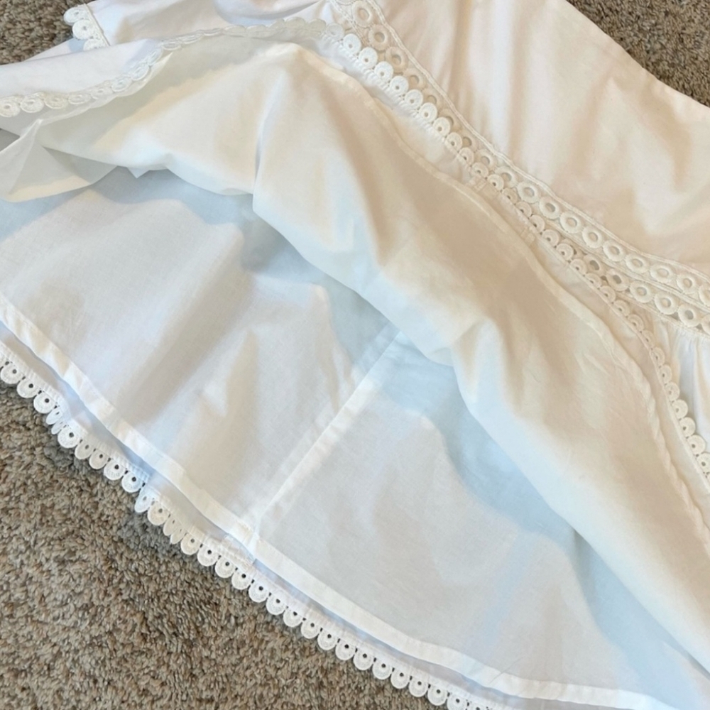 Kasia by Anthropology White Cotton Tiered Ruffled Mini Skirt, Small - Picture 5 of 7